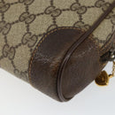 GUCCI GG Supreme Clutch Bag PVC Beige Gold 014 89 0094 Auth am9221-15