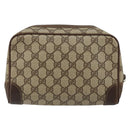 GUCCI GG Supreme Clutch Bag PVC Beige Gold 014 89 0094 Auth am9221-2