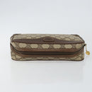 GUCCI GG Supreme Clutch Bag PVC Beige Gold 014 89 0094 Auth am9221-5