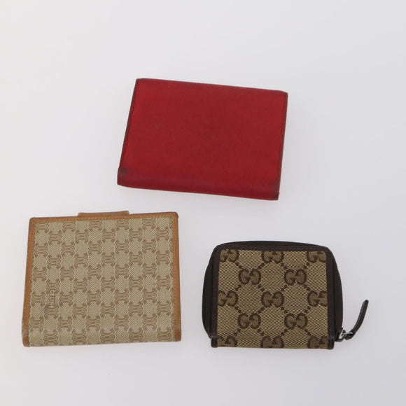 Dunhill Bottega Gucci Celine PRADA Wallet 5Set Black Red beige Auth am9223