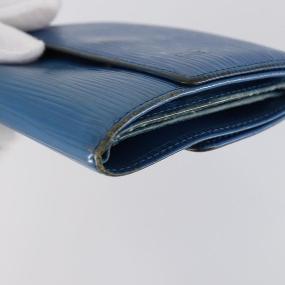 LOUIS VUITTON Epi Monogram Wallet 3Set Blue LV Auth am9225