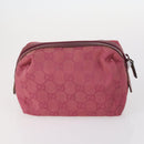 FENDI Bulgari Gucci GG Canvas Pouch Canvas 3Set Black Beige pink Auth am9226-3