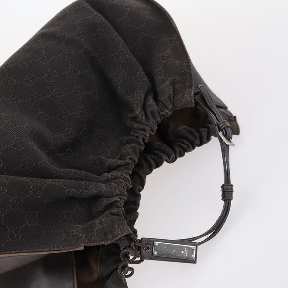 GUCCI GG Canvas Supreme Bamboo Bag Nylon PVC 3Set Beige Black Auth am9227