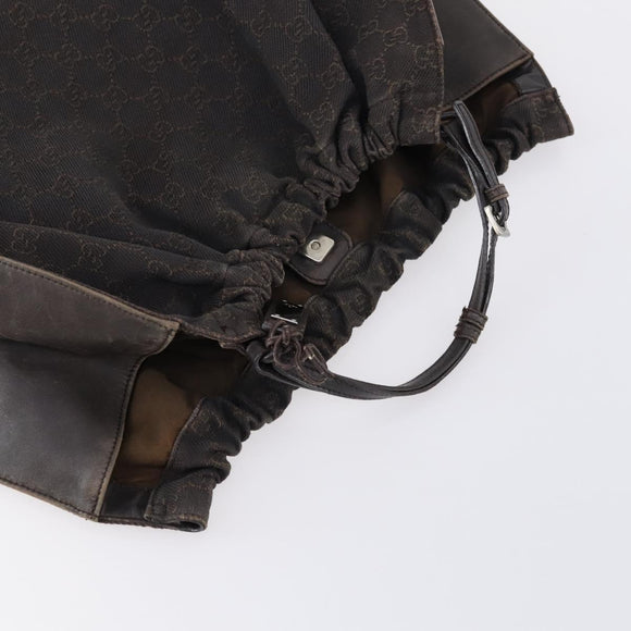 GUCCI GG Canvas Supreme Bamboo Bag Nylon PVC 3Set Beige Black Auth am9227