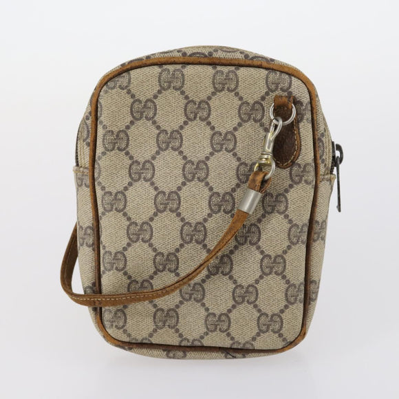 GUCCI GG Canvas Supreme Bamboo Bag Nylon PVC 3Set Beige Black Auth am9227