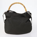 GUCCI GG Canvas Supreme Bamboo Bag Nylon PVC 3Set Beige Black Auth am9227-2