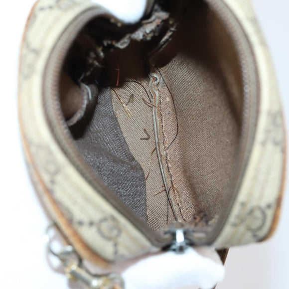 GUCCI GG Canvas Supreme Bamboo Bag Nylon PVC 3Set Beige Black Auth am9227