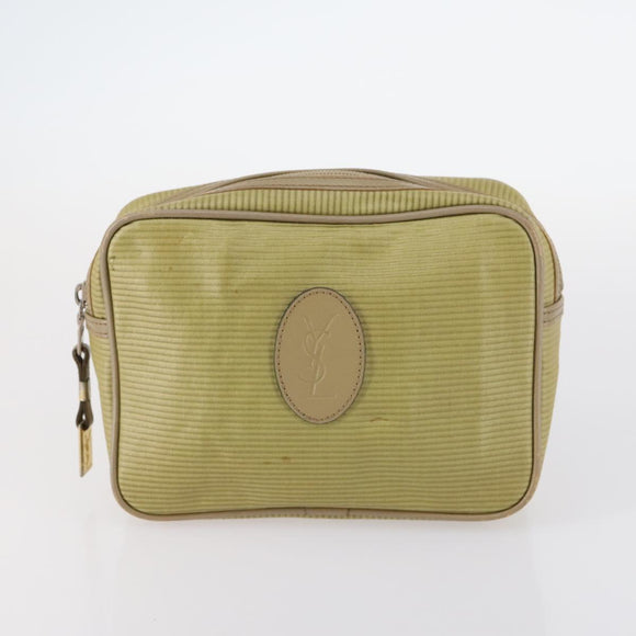 SAINT LAURENT Handtas Leer 2Delig Zwart Goud beige Auth am9229