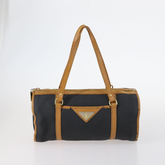 SAINT LAURENT Handtas Leer 2Delig Zwart Goud beige Auth am9229