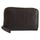 GUCCI GG Canvas Guccissima Wallet Leather Brown Silver 255452 Auth am9231-1