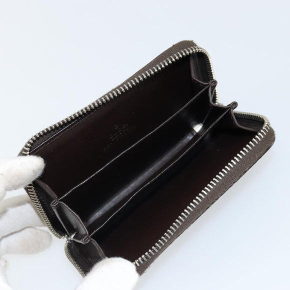 GUCCI GG Canvas Guccissima Wallet Leather Brown Silver 255452 Auth am9231