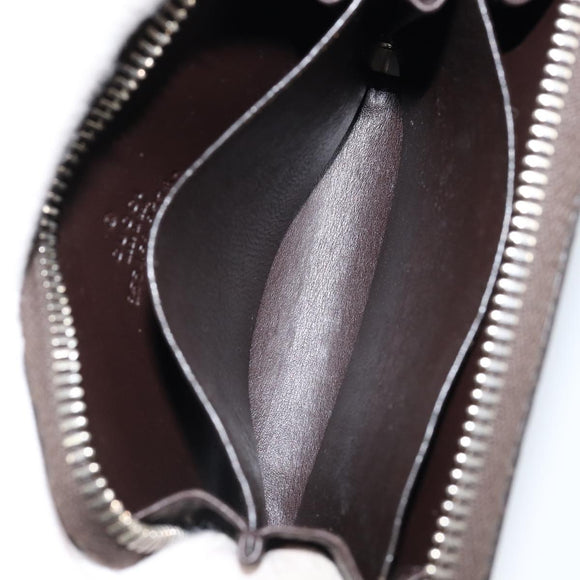 GUCCI GG Canvas Guccissima Wallet Leather Brown Silver 255452 Auth am9231