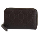 GUCCI GG Canvas Guccissima Wallet Leather Brown Silver 255452 Auth am9231-2