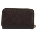 GUCCI GG Canvas Guccissima Wallet Leather Brown Silver 255452 Auth am9231-3