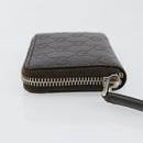 GUCCI GG Canvas Guccissima Wallet Leather Brown Silver 255452 Auth am9231-5