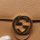 GUCCI Bifold Wallet Leather Outlet Beige Gold Beige 615525 Auth am9232-12