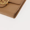 GUCCI Bifold Wallet Leather Outlet Beige Gold Beige 615525 Auth am9232-9