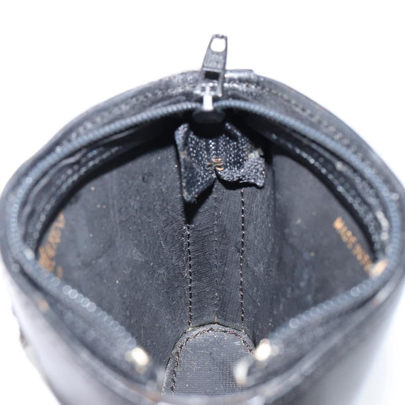 SAINT LAURENT Coin Purse Leather Black Auth am9233
