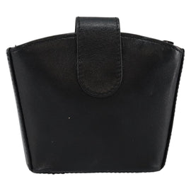 SAINT LAURENT Coin Purse Leather Black Auth am9233 - 0