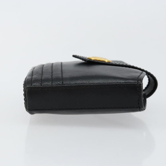 SAINT LAURENT Coin Purse Leather Black Auth am9233