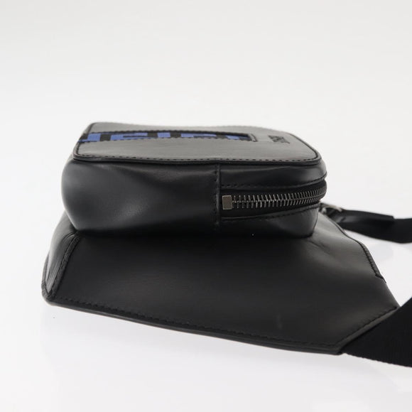 VERSACE Body Bag Leather Black Auth am9243