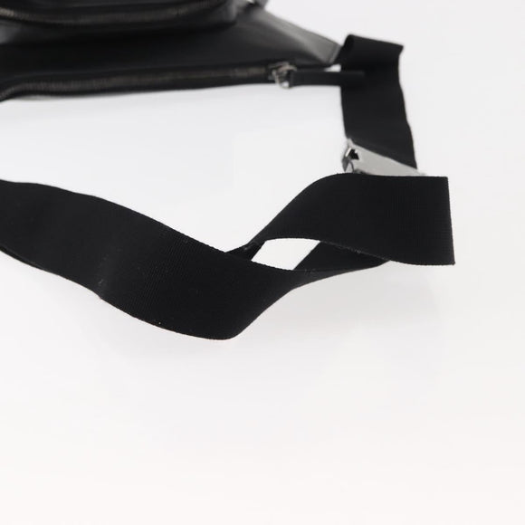 VERSACE Body Bag Leather Black Auth am9243