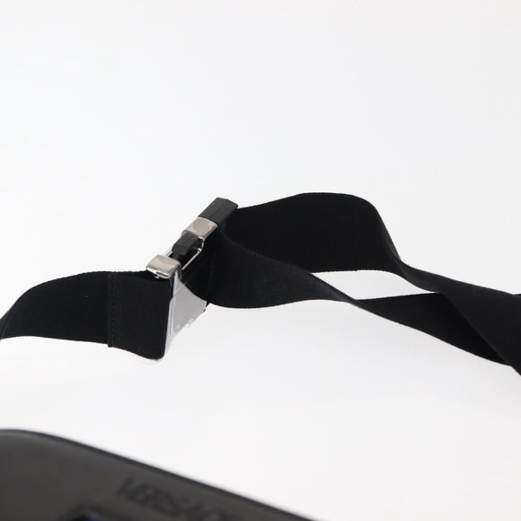 VERSACE Body Bag Leather Black Auth am9243