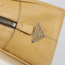 PRADA Shoulder Bag Leather Beige Silver Auth am9244-18