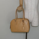 PRADA Shoulder Bag Leather Beige Silver Auth am9244-25