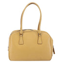 PRADA Shoulder Bag Leather Beige Silver Auth am9244-2