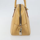 PRADA Shoulder Bag Leather Beige Silver Auth am9244-3
