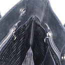 PRADA Tote Bag Safiano leather Black Silver Auth am9247-19