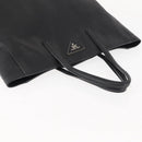 PRADA Tote Bag Safiano leather Black Silver Auth am9247-6