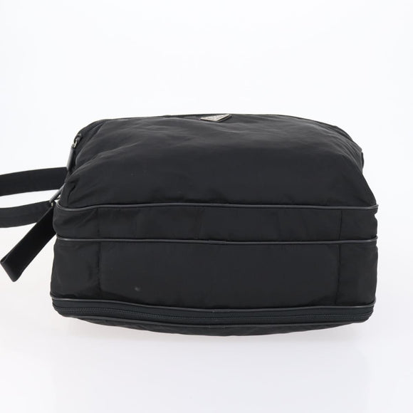PRADA Boston Bag Nylon 2way Black Silver Auth am9248