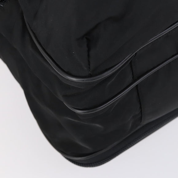 PRADA Boston Bag Nylon 2way Black Silver Auth am9248