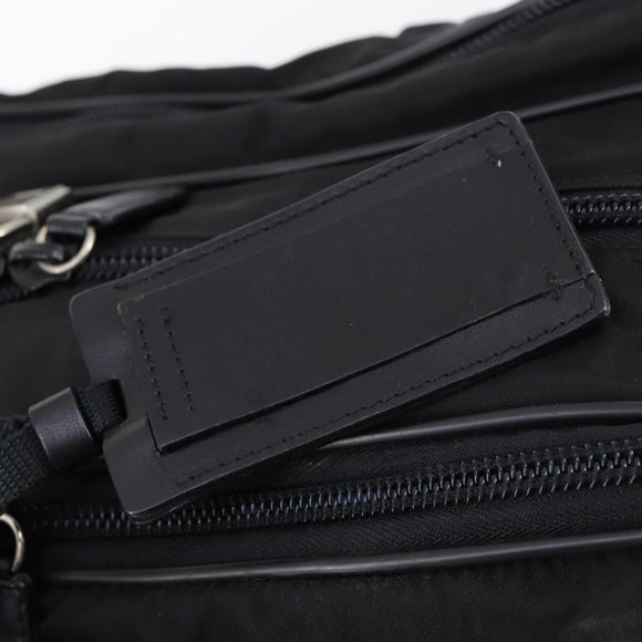 PRADA Boston Bag Nylon 2way Black Silver Auth am9248