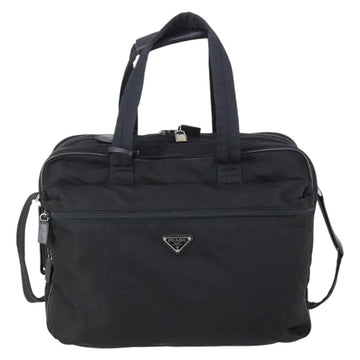 PRADA Boston Bag Nylon 2way Black Silver Auth am9248 - 0