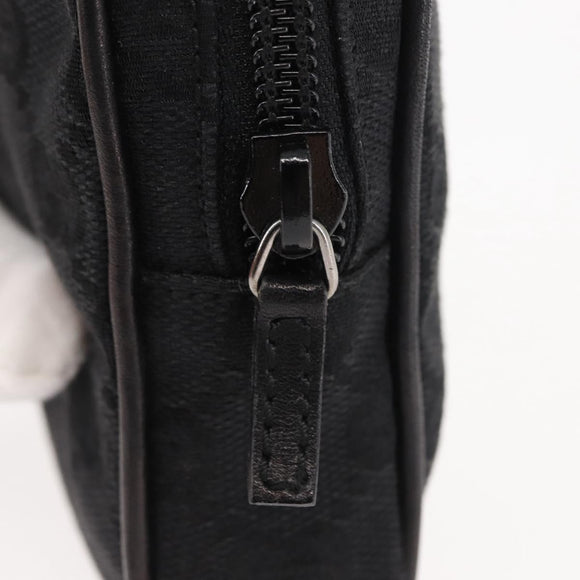 GUCCI GG Canvas Pouch Black Silver 74245 Auth am9252