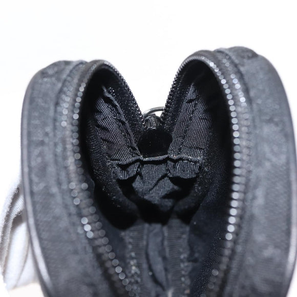 GUCCI GG Canvas Pouch Black Silver 74245 Auth am9252