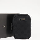 GUCCI GG Canvas Pouch Black Silver 74245 Auth am9252-12