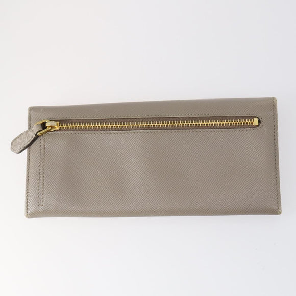 PRADA Wallet Leather Nylon 3 Set Gray Black Auth am9255