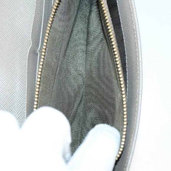 PRADA Wallet Leather Nylon 3 Set Gray Black Auth am9255