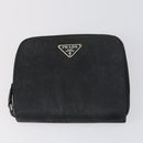 PRADA Wallet Leather Nylon 3 Set Gray Black Auth am9255-16