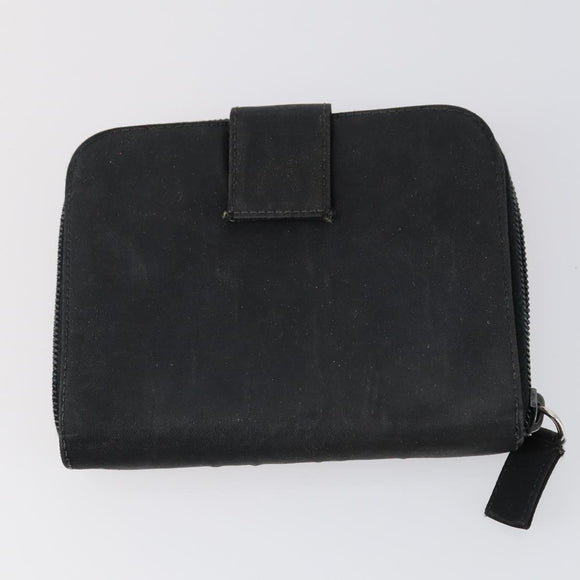 PRADA Wallet Leather Nylon 3 Set Gray Black Auth am9255