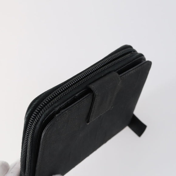 PRADA Wallet Leather Nylon 3 Set Gray Black Auth am9255