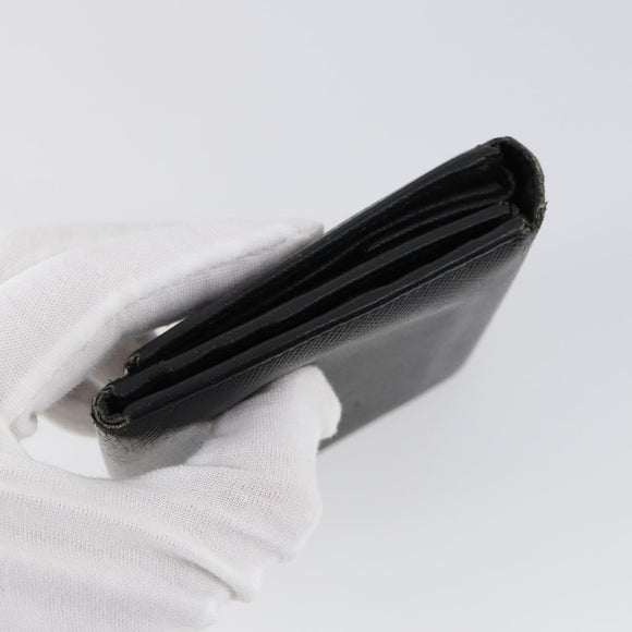 PRADA Wallet Leather Nylon 3 Set Gray Black Auth am9255