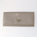 PRADA Wallet Leather Nylon 3 Set Gray Black Auth am9255-9