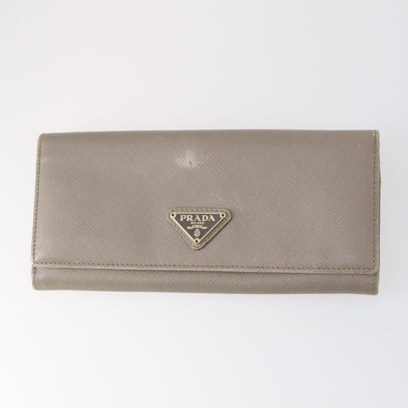 PRADA Wallet Leather Nylon 3 Set Gray Black Auth am9255