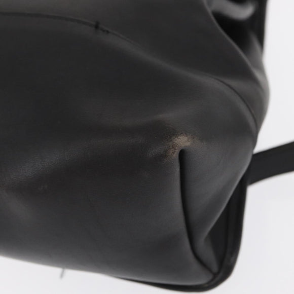 Coach Backpack Leather Black Gold Auth am9257