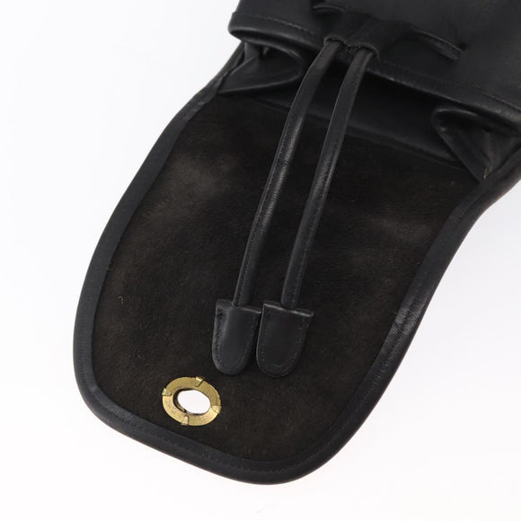 Coach Backpack Leather Black Gold Auth am9257